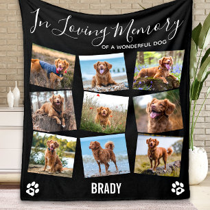 Pet Memorial In Loving Memory Photo Collage Fleece Blanket
