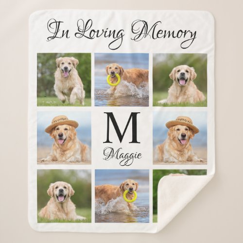 Pet Memorial In Loving Memory Photo Collage Sherpa Blanket