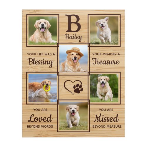 Pet Memorial In Loving Memory Unique 6 Dog Photo P Acrylic Print