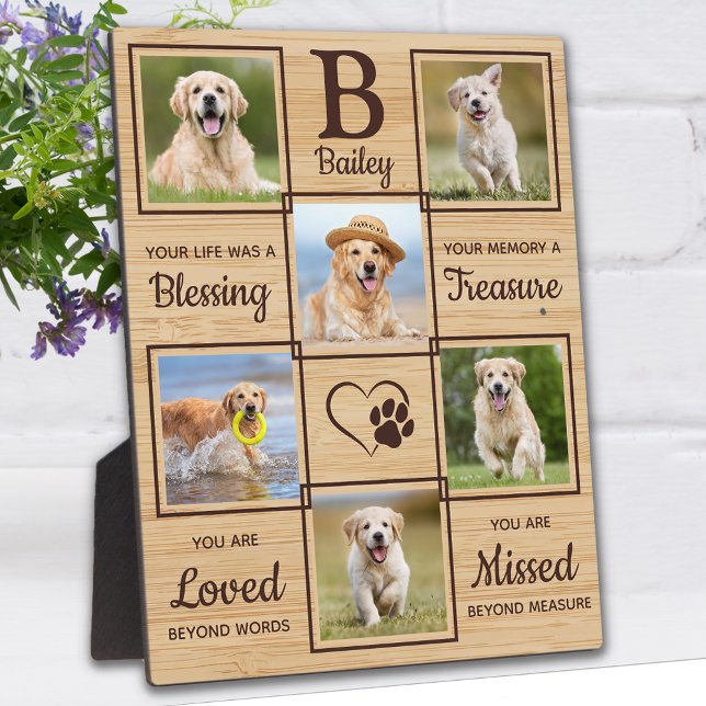 Pet Memorial In Loving Memory Unique 6 Dog Photo Plaque (Creator Uploaded)