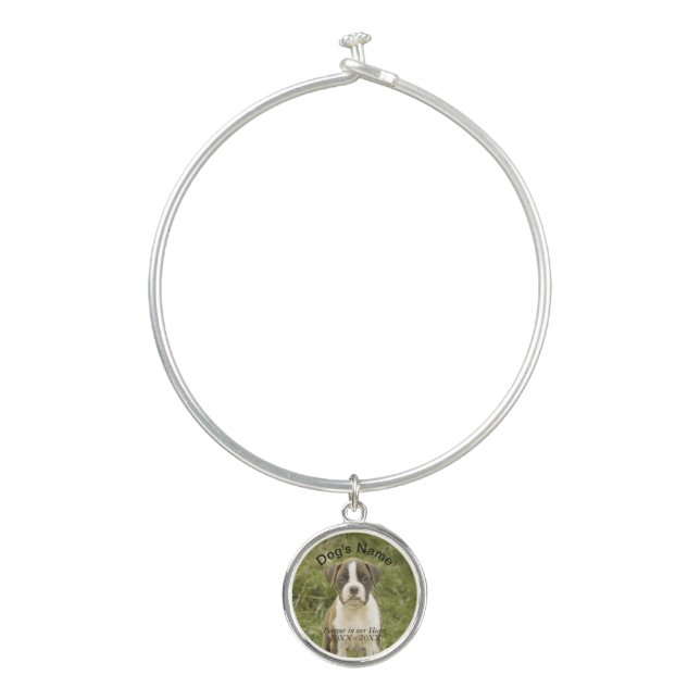 Pet Memorial Jewelry Bangle Bracelet (Front)