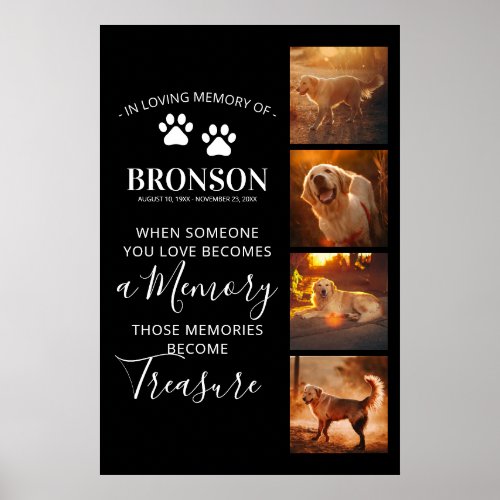 Pet Memorial Keepsake 4 Photo Print