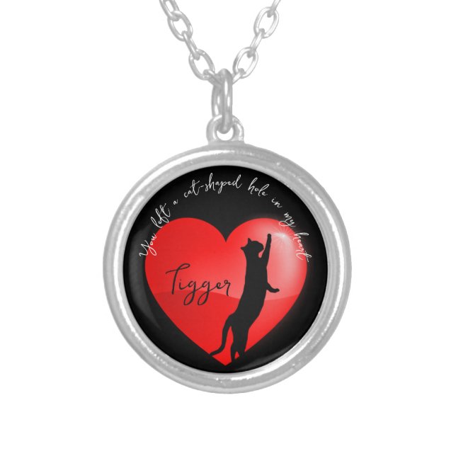 Pet memorial keepsake cat Necklace (Front)