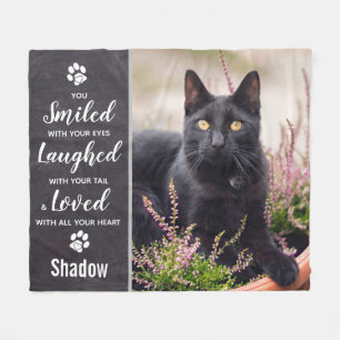 Pet Memorial Keepsake Cat Photo Fleece Blanket