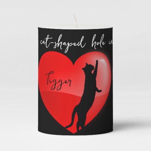 Pet memorial keepsake cat  pillar candle