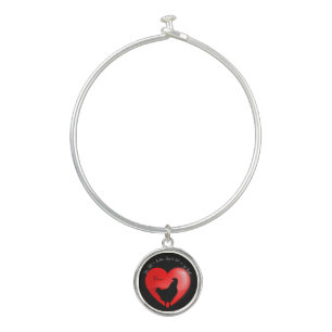 Pet memorial keepsake chicken bangle bracelet