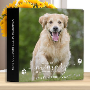 Pet Memorial Keepsake Dog Photo Album 3 Ring Binde Binder