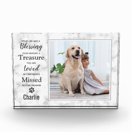 Pet Memorial Keepsake Dog Photo Block