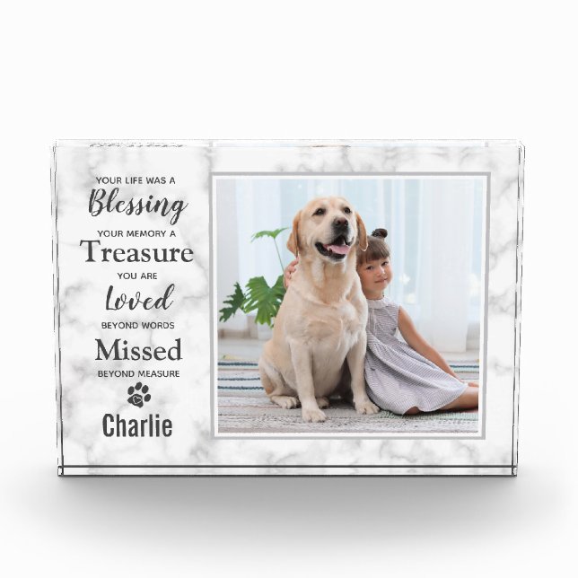 Pet Memorial Keepsake Dog Photo Block (Front)