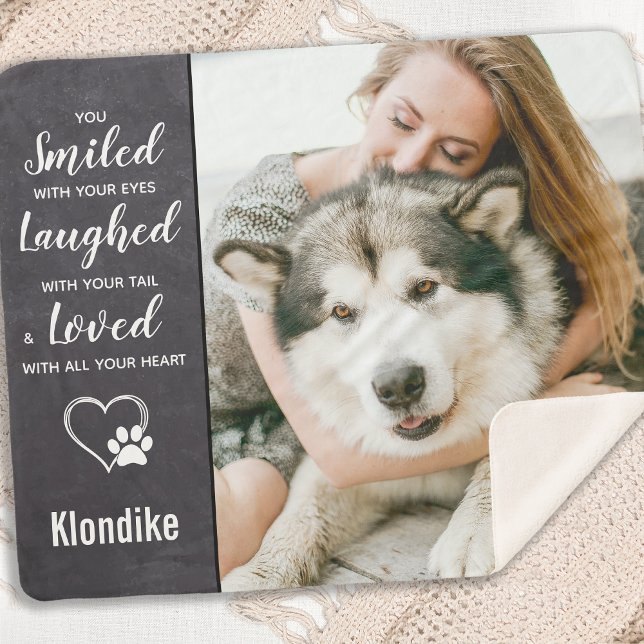 Pet Memorial Keepsake Dog Photo Sherpa Blanket (Creator Uploaded)