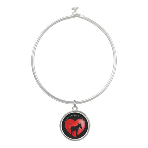 Pet memorial keepsake donkey  bangle bracelet