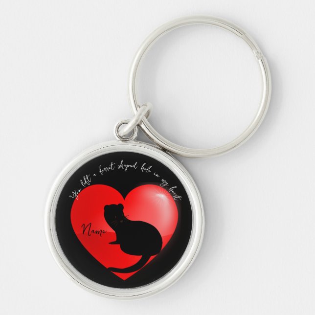 Pet memorial keepsake ferret  keychain (Front)