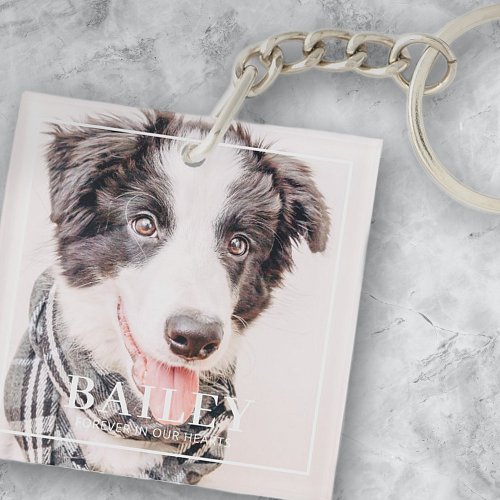 Pet Memorial Keepsake Forever In Our Hearts Photo Keychain