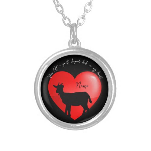 Pet memorial keepsake goat Keychain Silver Plated Necklace
