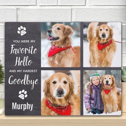 Pet Memorial Keepsake Personalized Photo Collage Plaque