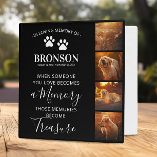 Pet Memorial Keepsake Photo Album 3 Ring Binder