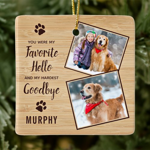 Pet Memorial Keepsake Photo Ceramic Ornament