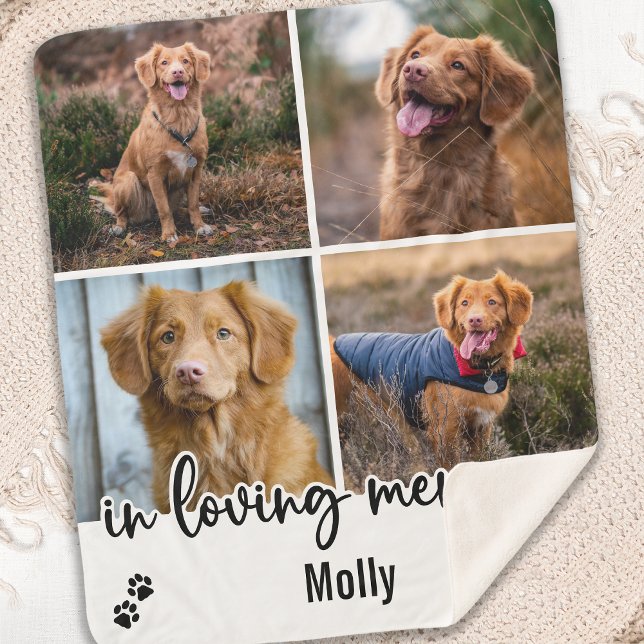 Pet Memorial Keepsake Photo Collage Sherpa Blanket (Creator Uploaded)