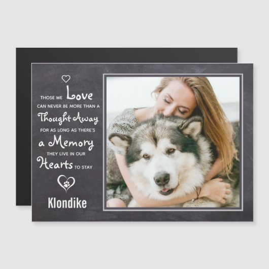 Pet Memorial Keepsake Photo Magnet (Front/Back)