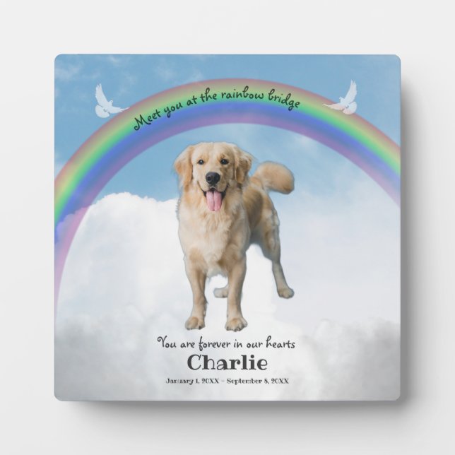 Pet Memorial Keepsake Rainbow Bridge Plaque (Front)