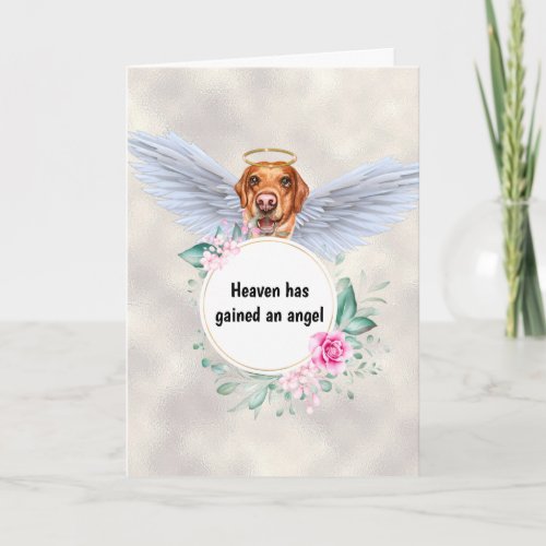 Pet memorial Labrador dog angel wings poem Card