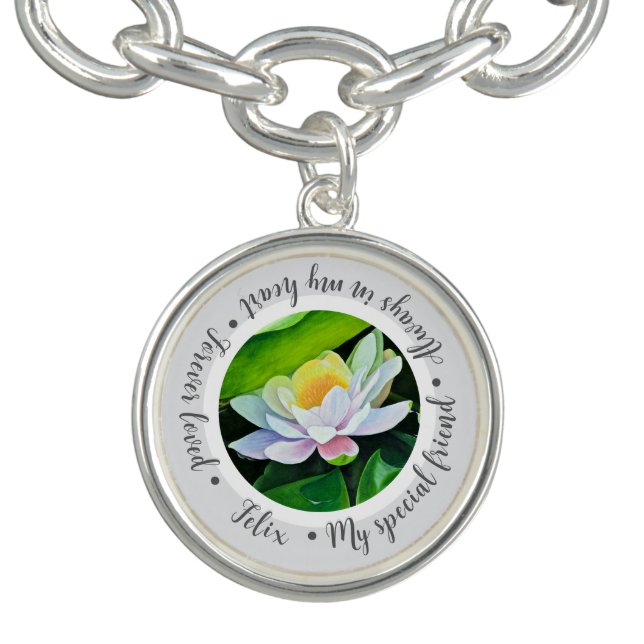 Pet Memorial Lily Charm Bracelet