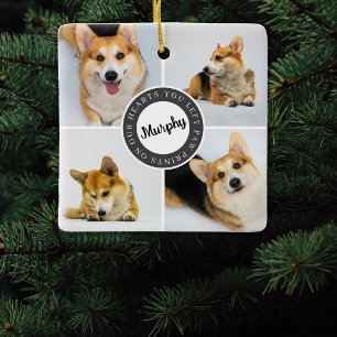 Pet Memorial Loss 4 Photo Collage Quote Keepsake Ceramic Ornament