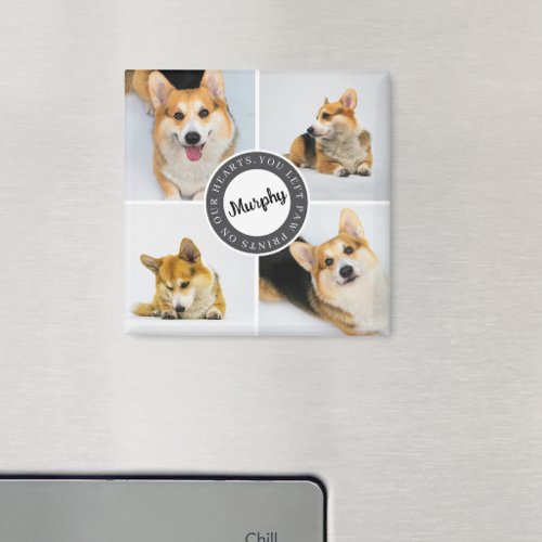 Pet Memorial Loss 4 Photo Collage Quote Keepsake  Magnet