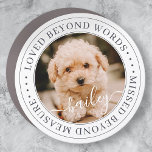 Pet Memorial Loved Beyond Words Elegant Chic Photo Car Magnet at Zazzle