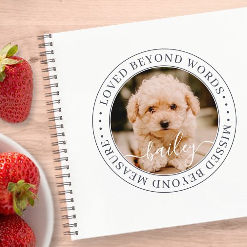 Pet Memorial Loved Beyond Words Elegant Chic Photo Notebook
