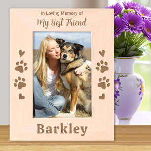 Pet Memorial Loving Memory Custom Dog Wood Photo Engraved Frames