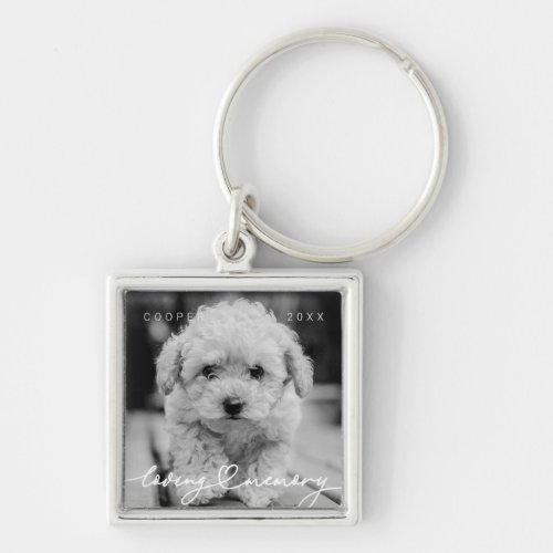 Pet Memorial Loving Memory Simple Modern Photo Keychain