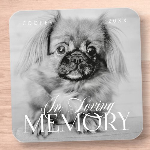 Pet Memorial Loving Memory Simple Modern Photo Square Sticker