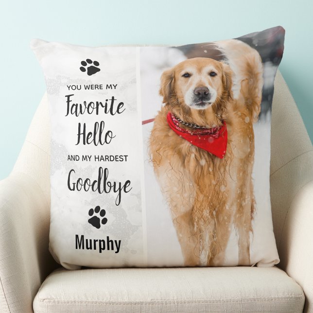 Pet Memorial Marble Pet Loss Keepsake Dog Throw Pillow (Creator Uploaded)