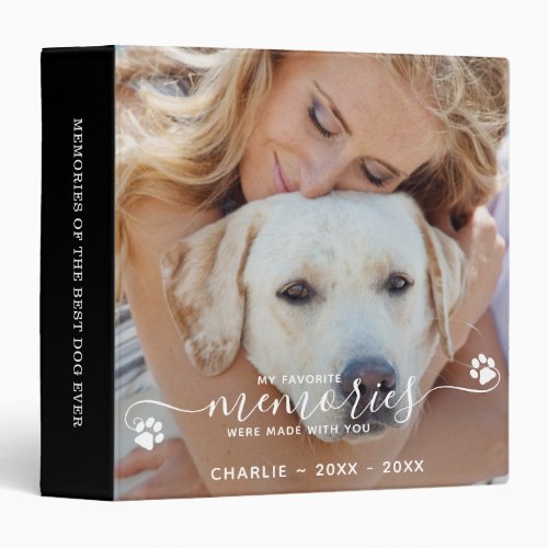 Pet Memorial Memory Book Custom Dog Photo Album 3 Ring Binder
