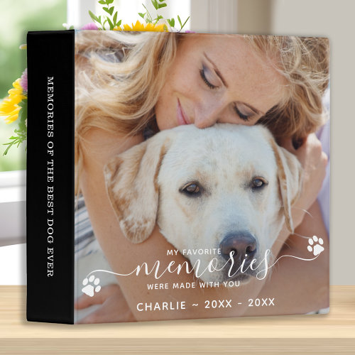 Pet Memorial Memory Book Custom Dog Photo Album 3 Ring Binder
