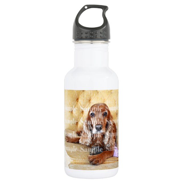 Pet memorial memory / PERSONALIZE photo Water Bottle (Front)