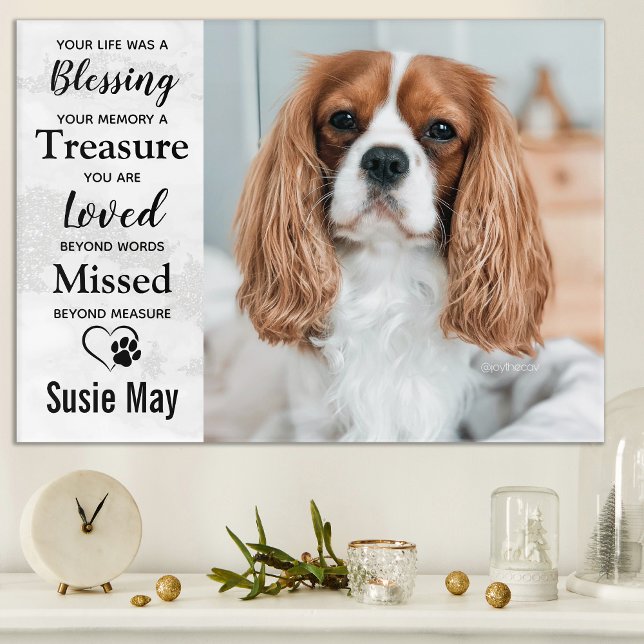 Pet Memorial Modern Elegant Remembrance  Dog Photo Acrylic Print (Creator Uploaded)