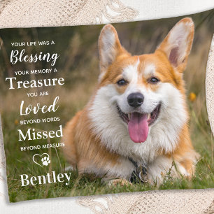 Pet Memorial Modern Personalized Dog Photo Fleece Blanket