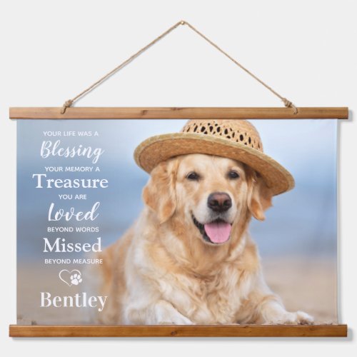 Pet Memorial Modern Personalized Dog Photo  Hanging Tapestry