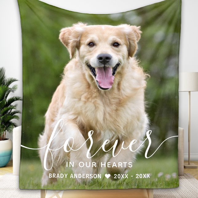 Pet Memorial Modern Photo Sympathy Pet Loss Fleece Blanket (Creator Uploaded)