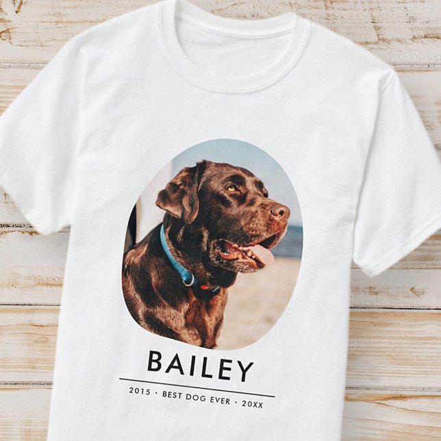 Pet Memorial Modern Remembrance Custom Photo T-Shirt (Creator Uploaded)