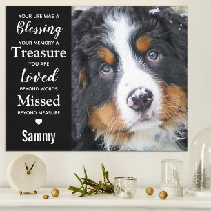 Pet Memorial Modern Remembrance Dog Photo Canvas Print