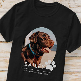 Pet Memorial Modern Remembrance Paw Custom Photo T-Shirt