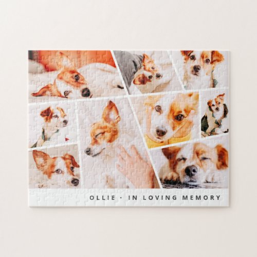 Pet Memorial Modern Simple Chic 9 Photos Collage Jigsaw Puzzle