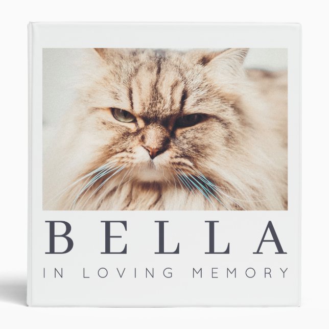 Pet Memorial Modern Simple Chic Family Photo 3 Ring Binder (Front)