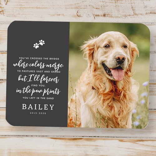 Pet Memorial Modern Simple Chic Poem Photo Magnet