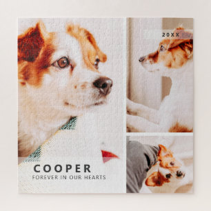 Pet Memorial Modern Simple Geometric Photo Collage Jigsaw Puzzle