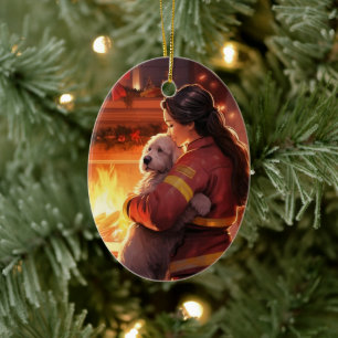 Pet Memorial Ornament, Papillon Dog Mom Gift Ceramic Ornament