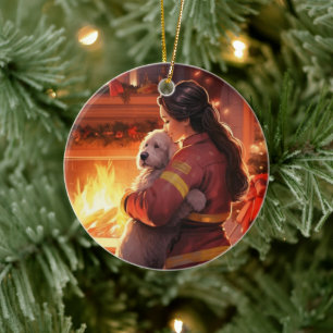 Pet Memorial Ornament, Papillon Dog Mom Gift Ceramic Ornament